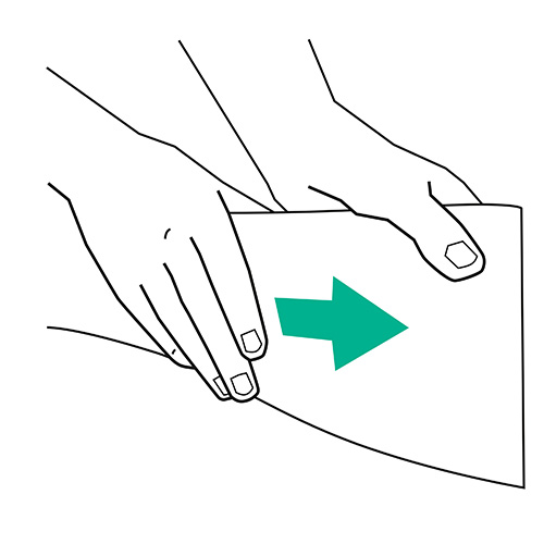 Gráfico de drenagem linfática manual, movimento ascendente das mãos na perna