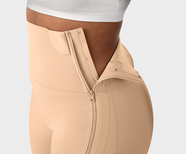Juzo Comprima Leggins Juzo Comprima Leggins Detailaufnahme vom Reißverschluss mit Hakenuntertritt