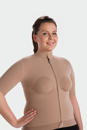 Productfoto Juzo compressie-thoraxbandage met armkousaanzetten Vrouw draagt Juzo compressie-thoraxbandage met armkousaanzetten