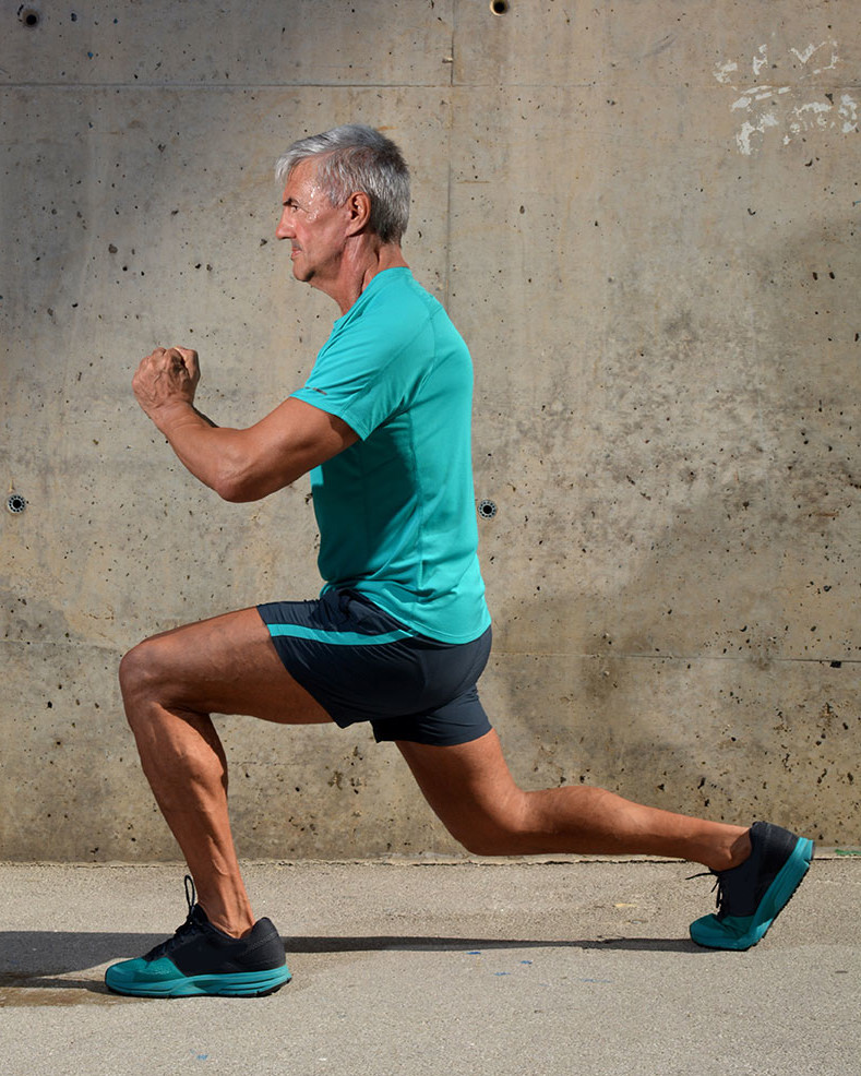 Man is doing lunges Man is doing lunges